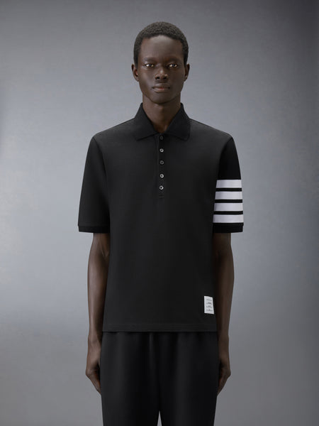 PIQUE 4-BAR POLO BLACK/WHITE