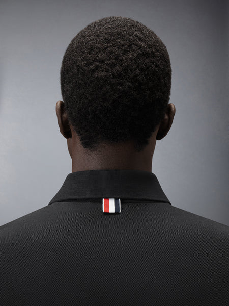 PIQUE 4-BAR POLO BLACK/WHITE