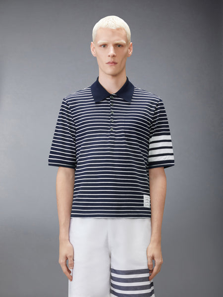 JERSEY 4-BAR POLO NAVY/WHITE