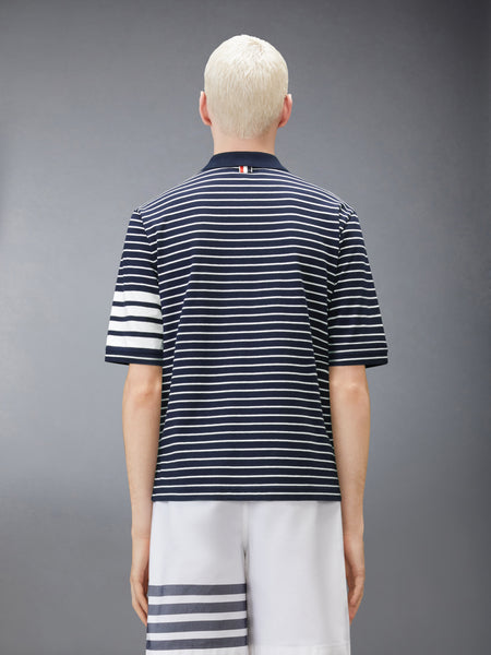 JERSEY 4-BAR POLO NAVY/WHITE