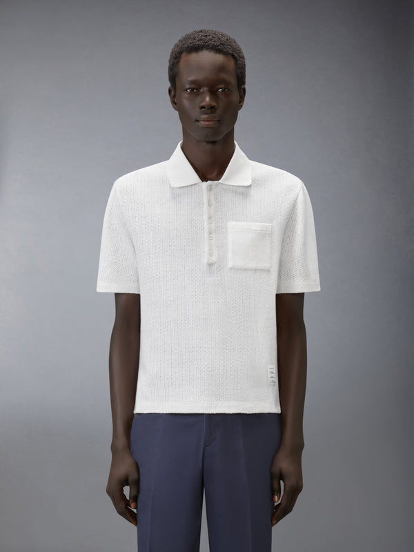 TEXTURED COTTON LINEN POLO - image 1