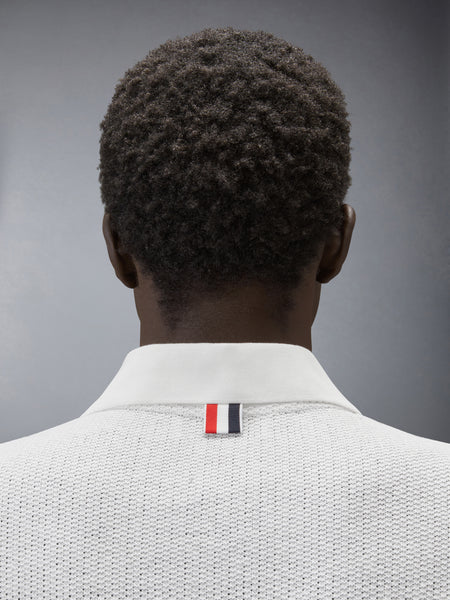 TEXTURED COTTON LINEN POLO WHITE