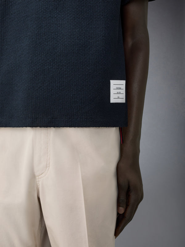 TEXTURED COTTON LINEN POLO - image 4