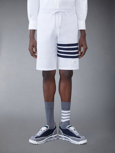 LOOPBACK TONAL 4-BAR SWEATSHORTS WHITE-GREY