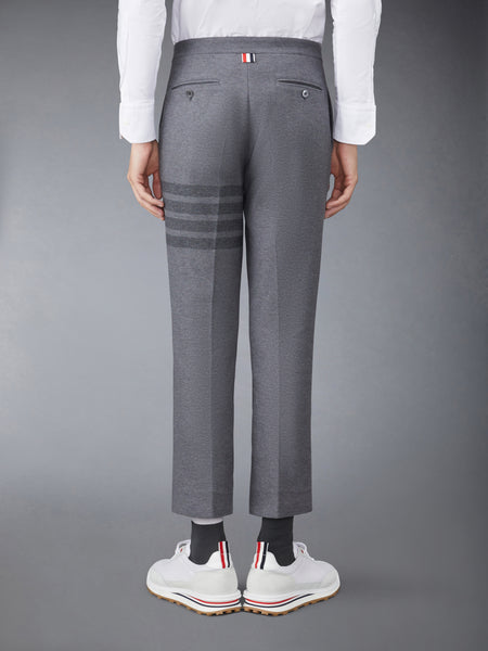 DOUBLE FACE TECH TWILL SLIM TROUSERS MED GREY