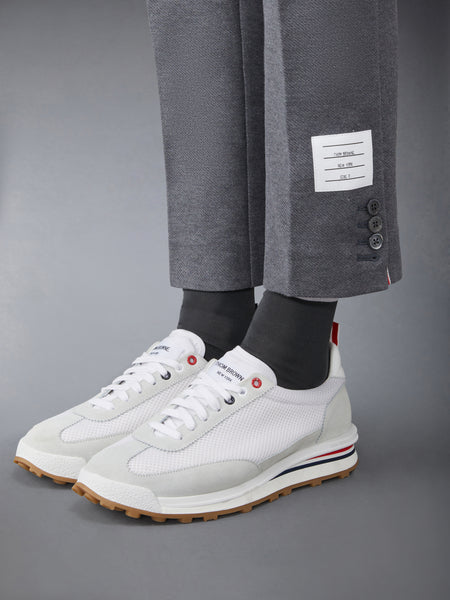 DOUBLE FACE TECH TWILL SLIM TROUSERS MED GREY