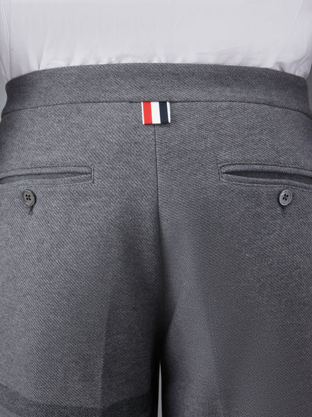 DOUBLE FACE TECH TWILL SLIM TROUSERS MED GREY
