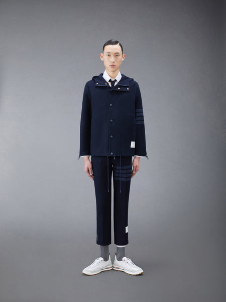 DOUBLE FACE TECH TWILL SLIM TROUSERS NAVY