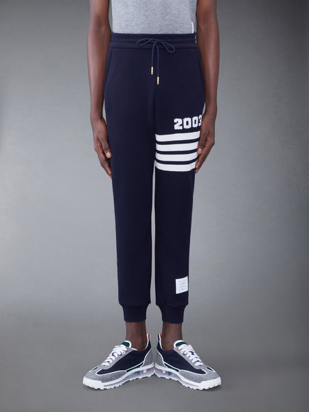 CASHMERE WAFFLE 2003 4-BAR SWEATPANTS NAVY