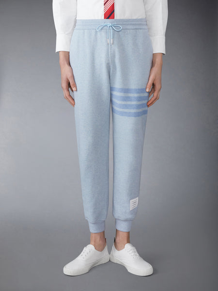 MELANGE BRUSHED LOOPBACK 4-BAR SWEATPANTS LIGHT BLUE