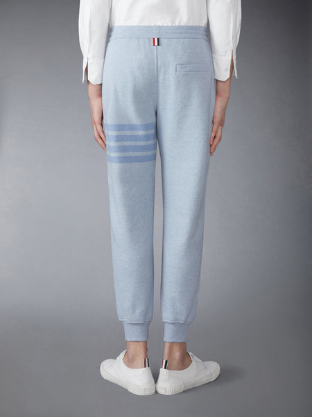 MELANGE BRUSHED LOOPBACK 4-BAR SWEATPANTS LIGHT BLUE