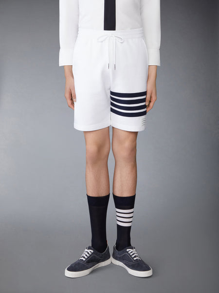 CLASSIC LOOPBACK 4-BAR SWEAT SHORTS WHITE /NAVY
