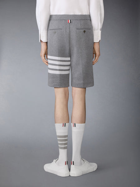 DOUBLE FACE KNIT 4-BAR BERMUDA SHORTS MED GREY