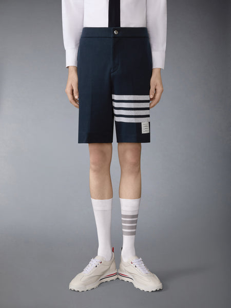 DOUBLE FACE KNIT 4-BAR BERMUDA SHORTS NAVY