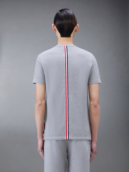 PIQUE RWB STRIPE RELAXED TEE LT GREY