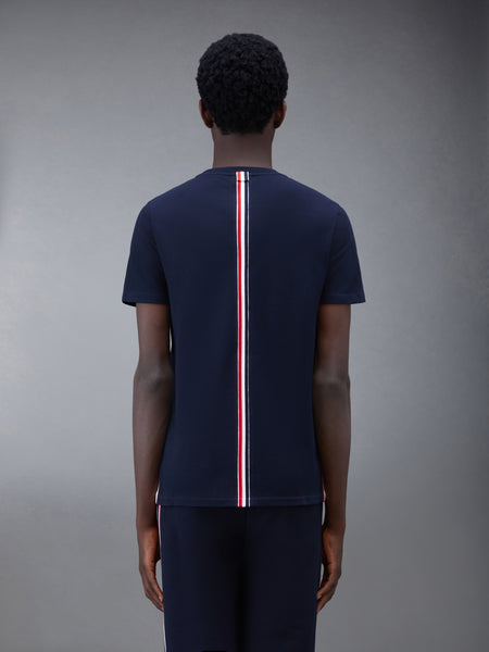 PIQUE RWB STRIPE RELAXED TEE NAVY