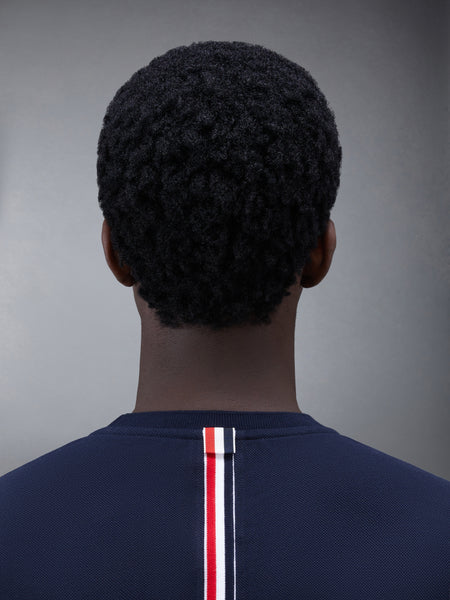 PIQUE RWB STRIPE RELAXED TEE NAVY