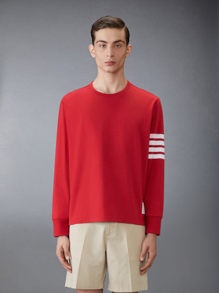 JERSEY 4-BAR RUGBY LONG SLEEVE TEE RED