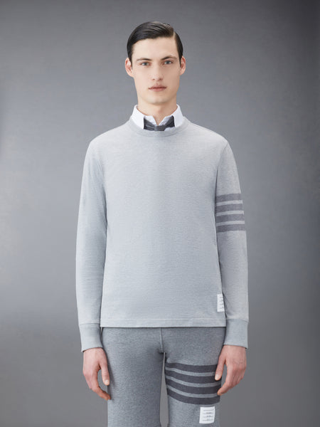 JERSEY 4-BAR RUGBY LONG SLEEVE TEE LT GREY