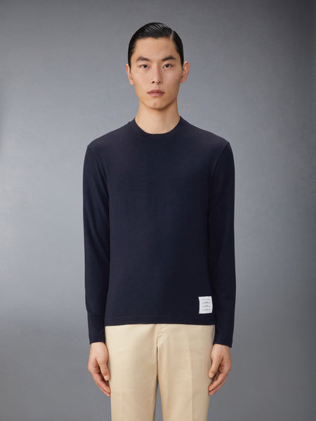 Wool Jersey 4-Bar Long Sleeve Tee NAVY