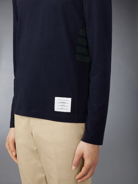 Wool Jersey 4-Bar Long Sleeve Tee NAVY