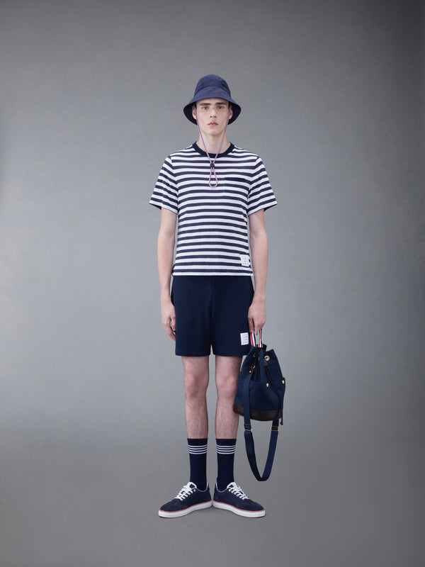 LINEN JERSEY SHORT SLEEVE STRIPED POCKET TEE - image 3