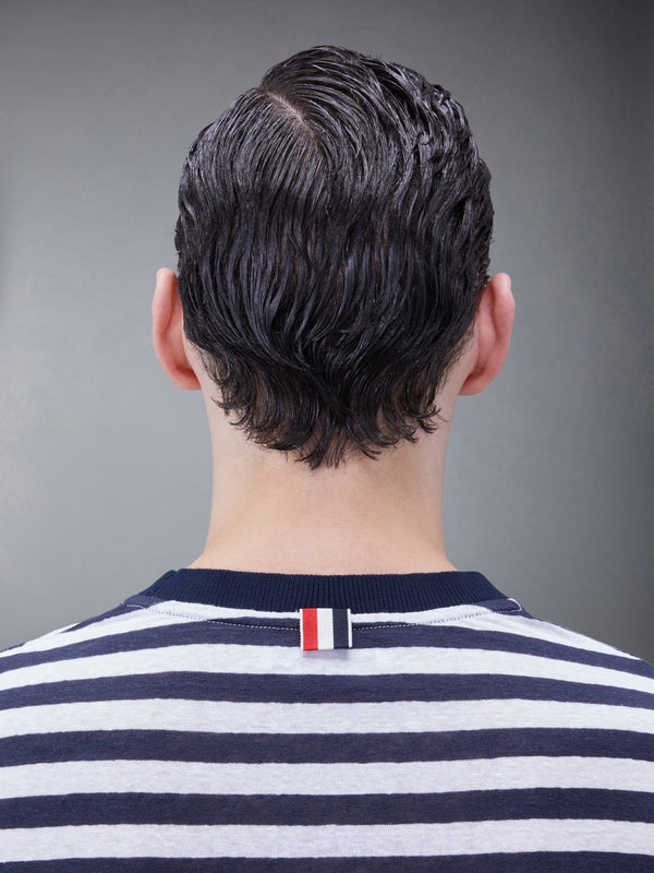 LINEN JERSEY SHORT SLEEVE STRIPED POCKET TEE - image 6
