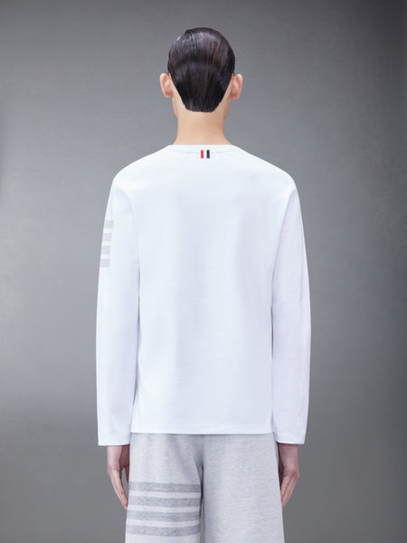 MILANO COTTON 4-BAR LONG SLEEVE TEE WHITE