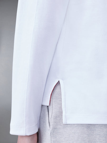 MILANO COTTON 4-BAR LONG SLEEVE TEE WHITE