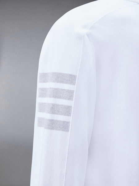 MILANO COTTON 4-BAR LONG SLEEVE TEE WHITE