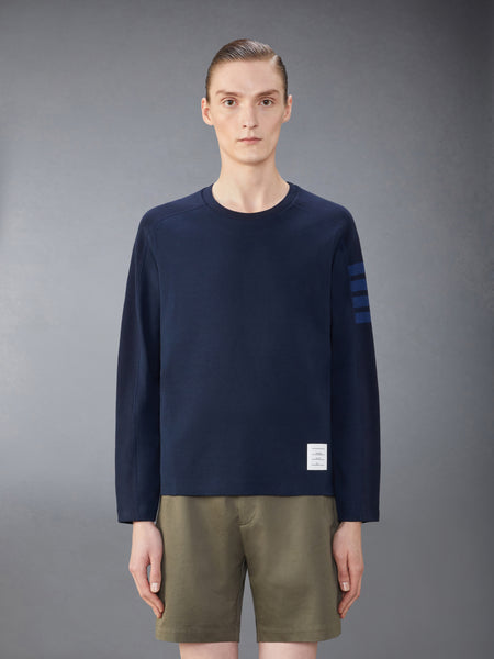 MILANO COTTON 4-BAR LONG SLEEVE TEE NAVY
