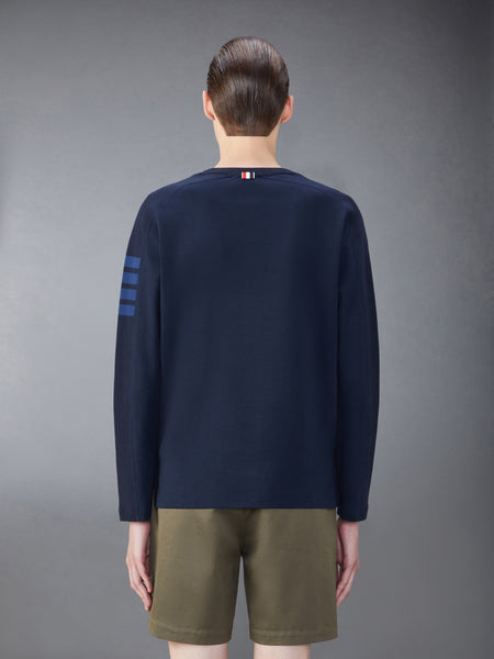 MILANO COTTON 4-BAR LONG SLEEVE TEE NAVY