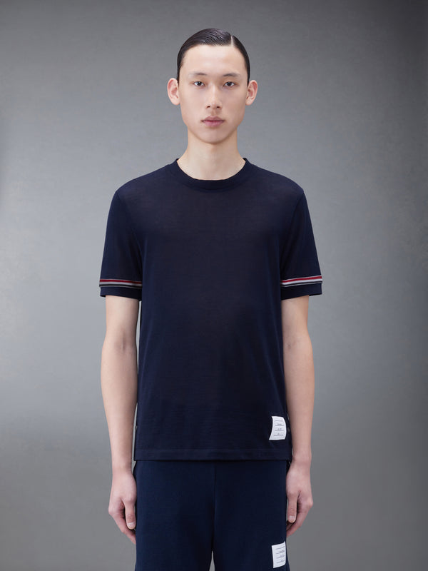 LIGHTWEIGHT COTTON SHORT SLEEVE STRIPED TEE - featured image