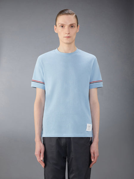 LIGHT WEIGHT COTTON STRIPE TEE BLUE