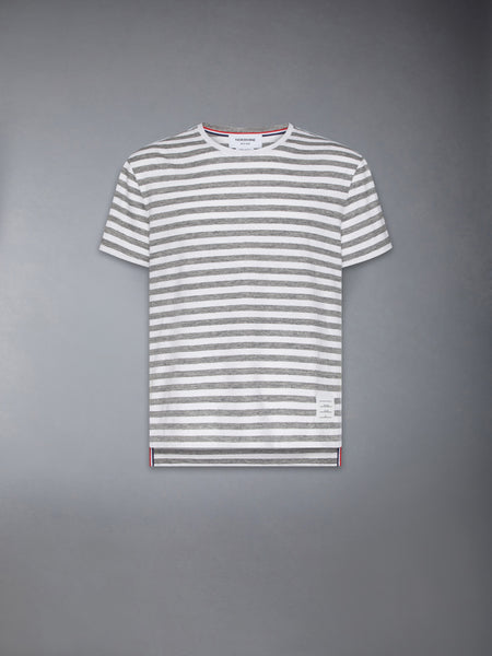 LINEN JERSEY RINGER TEE LT GREY
