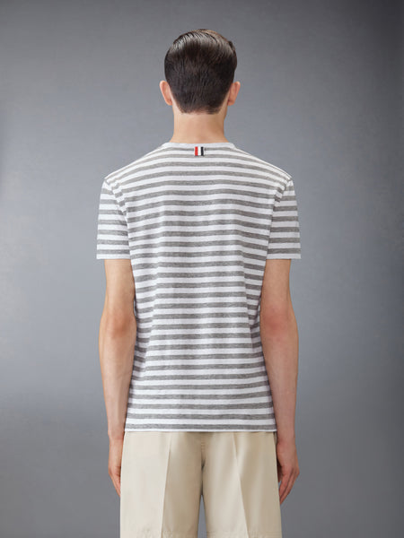 LINEN JERSEY RINGER TEE LT GREY