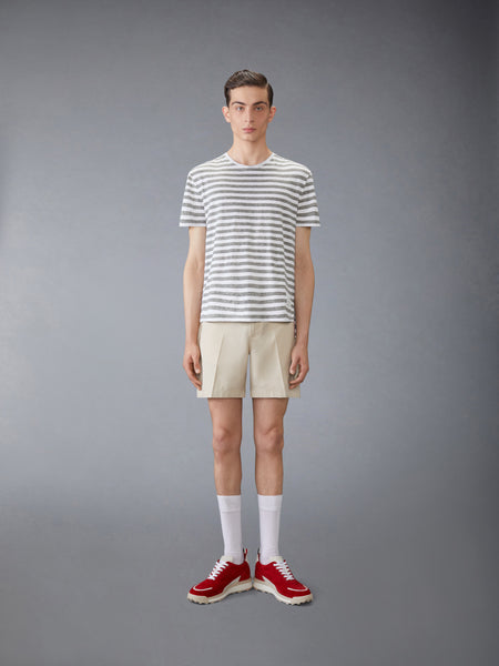 LINEN JERSEY RINGER TEE LT GREY