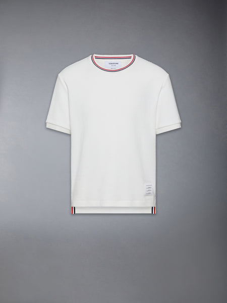 COTTON WAFFLE RIB CUFF TEE NATURAL WHITE
