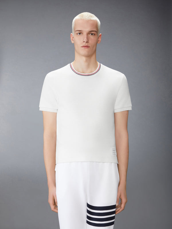 COTTON WAFFLE RIB CUFF TEE - image 1