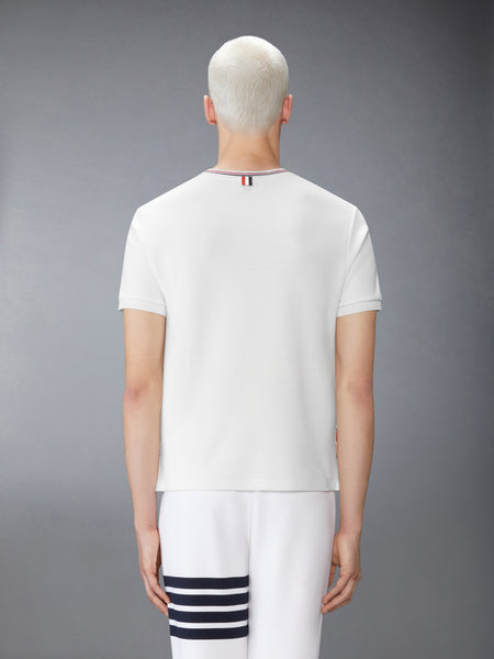 COTTON WAFFLE RIB CUFF TEE NATURAL WHITE