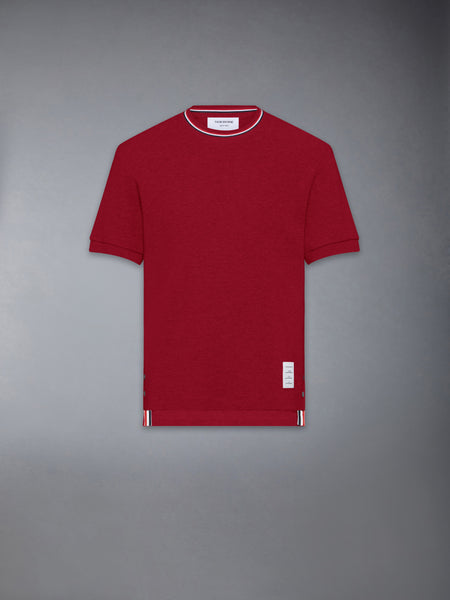 COTTON WAFFLE RIB CUFF TEE BURGUNDY