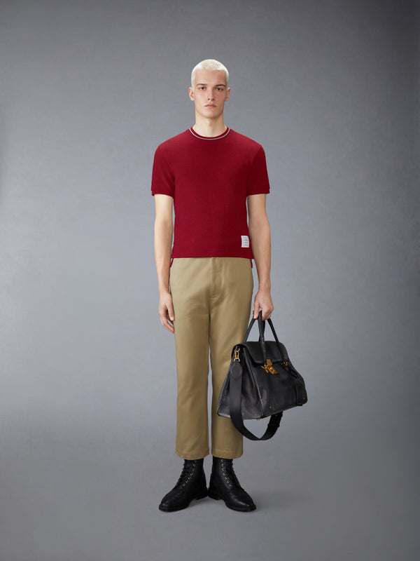 COTTON WAFFLE RIB CUFF TEE - image 3