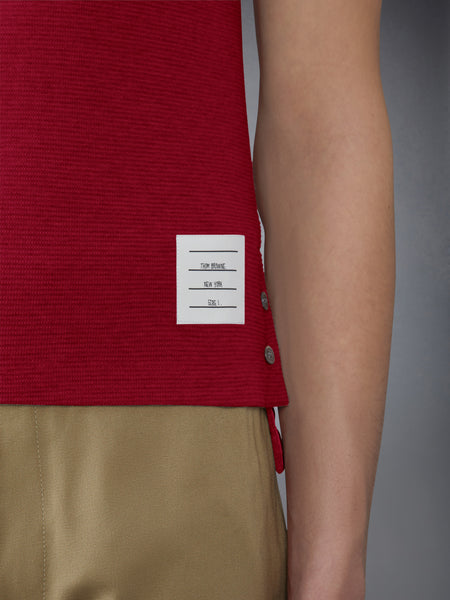 COTTON WAFFLE RIB CUFF TEE BURGUNDY