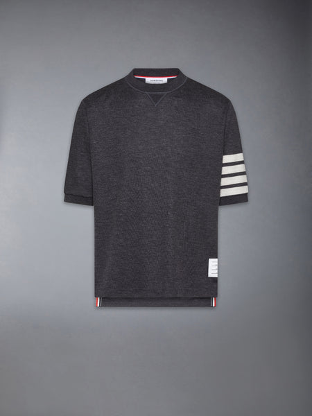 WOOL JERSEY 4-BAR TEE CHARCOAL