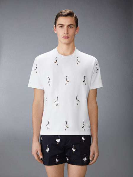 GEESE PRINT JERSEY TEE WHITE