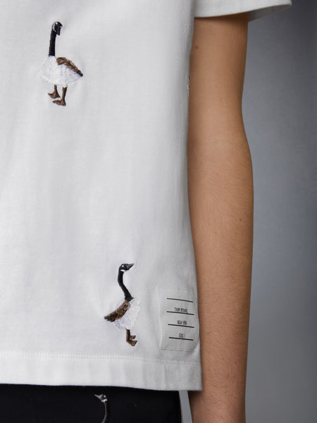 GEESE PRINT JERSEY TEE WHITE