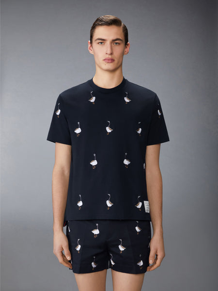 GEESE PRINT JERSEY TEE NAVY
