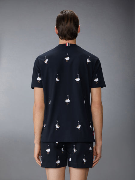 GEESE PRINT JERSEY TEE NAVY