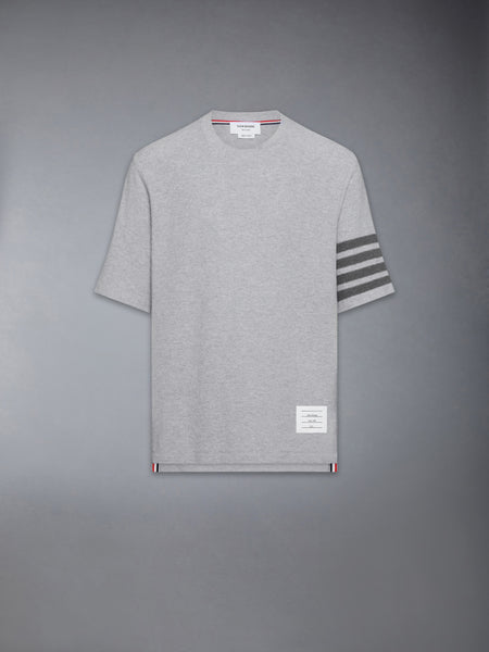 TEXTURED PIQUE 4-BAR TEE PALE GREY