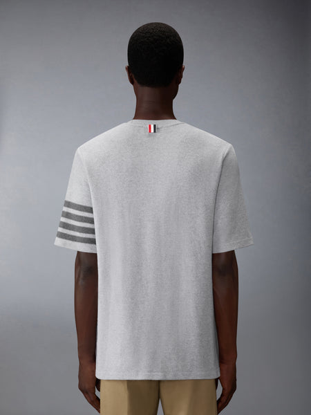 TEXTURED PIQUE 4-BAR TEE PALE GREY